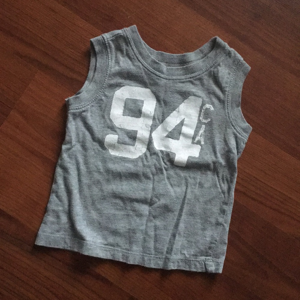Little mans grey muscle tank
